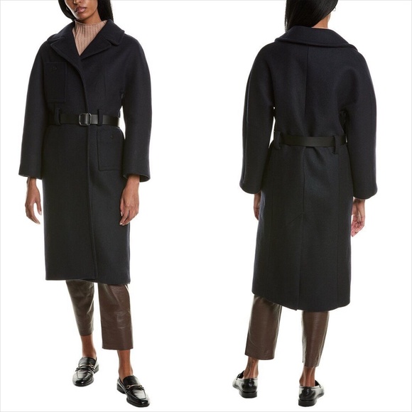 BA&SH haya belted navy wool blend coat FINAL PRICE - Picture 9 of 11